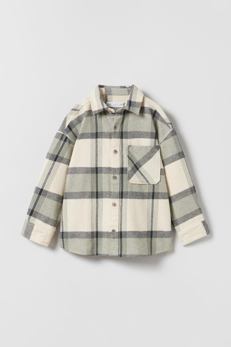 Giacca camicia oversize a quadri zara clearance